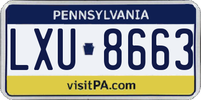 PA license plate LXU8663