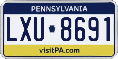 PA license plate LXU8691