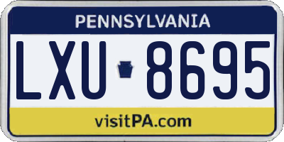 PA license plate LXU8695