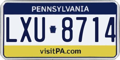 PA license plate LXU8714