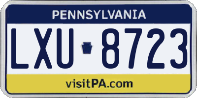 PA license plate LXU8723