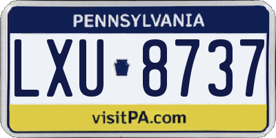 PA license plate LXU8737
