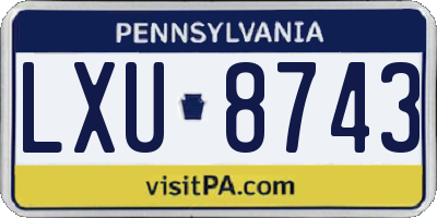 PA license plate LXU8743