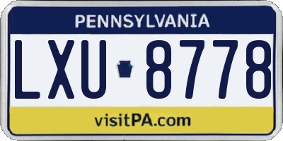 PA license plate LXU8778