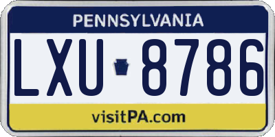 PA license plate LXU8786
