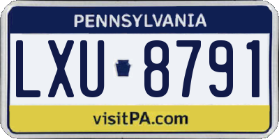 PA license plate LXU8791