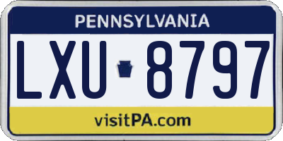 PA license plate LXU8797