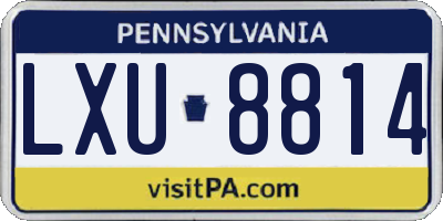 PA license plate LXU8814