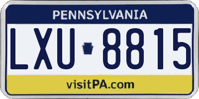PA license plate LXU8815