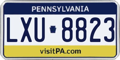 PA license plate LXU8823
