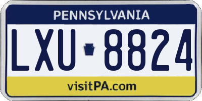 PA license plate LXU8824