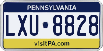 PA license plate LXU8828