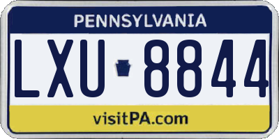PA license plate LXU8844