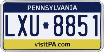 PA license plate LXU8851