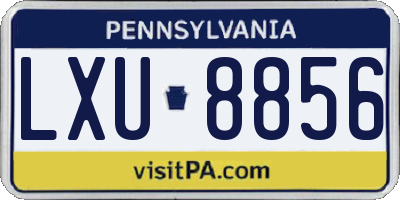 PA license plate LXU8856