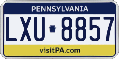 PA license plate LXU8857