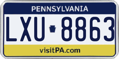 PA license plate LXU8863