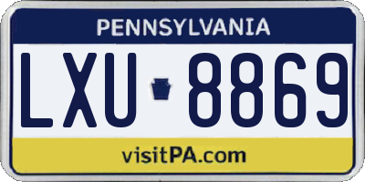 PA license plate LXU8869