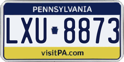 PA license plate LXU8873