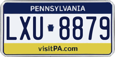 PA license plate LXU8879