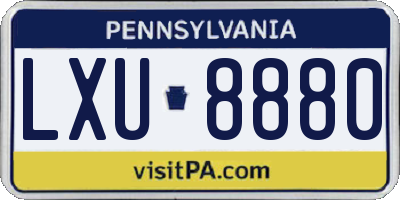 PA license plate LXU8880