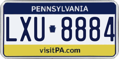 PA license plate LXU8884