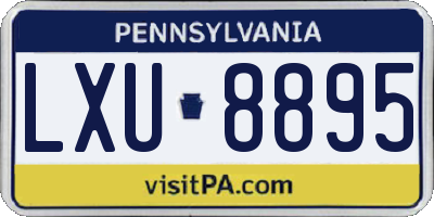 PA license plate LXU8895