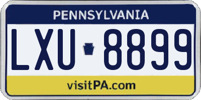 PA license plate LXU8899