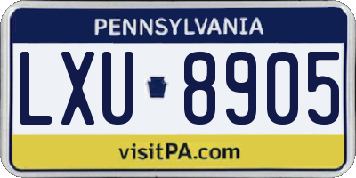 PA license plate LXU8905
