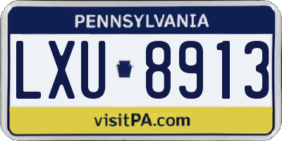 PA license plate LXU8913
