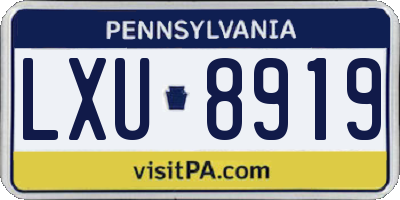 PA license plate LXU8919