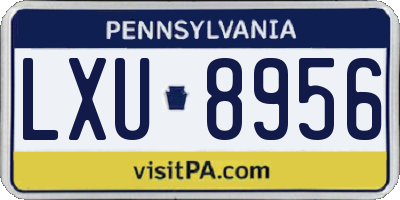 PA license plate LXU8956