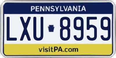 PA license plate LXU8959