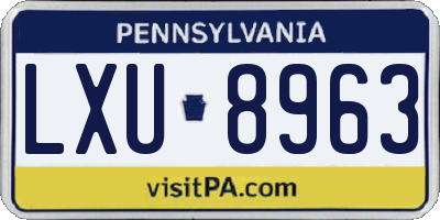 PA license plate LXU8963