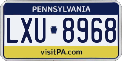 PA license plate LXU8968