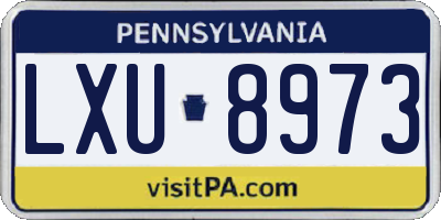 PA license plate LXU8973