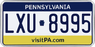 PA license plate LXU8995