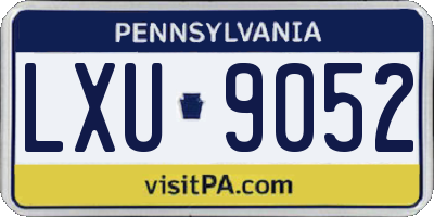 PA license plate LXU9052