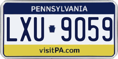 PA license plate LXU9059