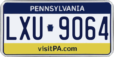PA license plate LXU9064