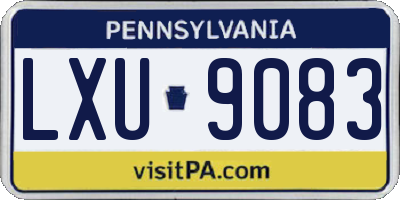PA license plate LXU9083