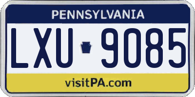 PA license plate LXU9085