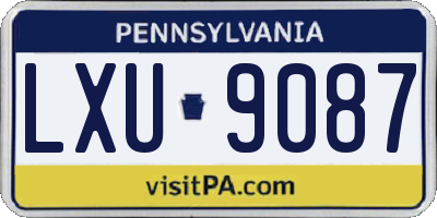 PA license plate LXU9087