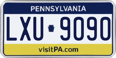 PA license plate LXU9090