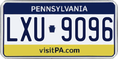 PA license plate LXU9096