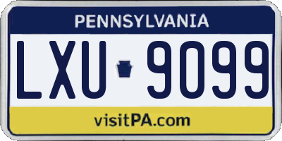 PA license plate LXU9099