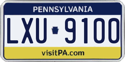 PA license plate LXU9100