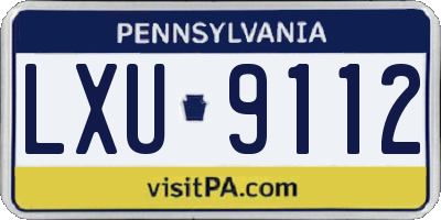 PA license plate LXU9112
