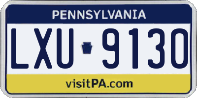 PA license plate LXU9130