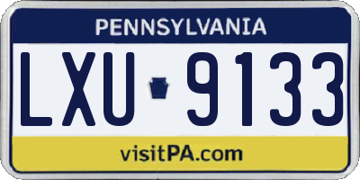 PA license plate LXU9133